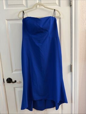 Vince Camuto Strapless Cobalt Blue High-Low Dress